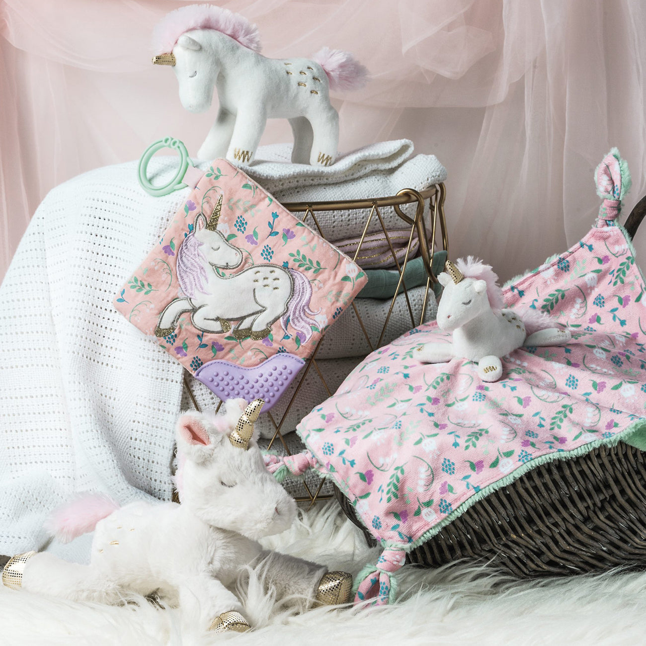Paturica de Somn Doudou Unicorn, 33x33 cm, Din Plus, 0 Luni+, Mary Meyer