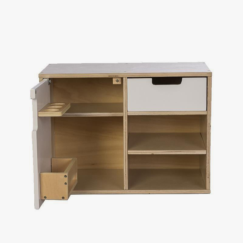 Mobilier Bucatarie cu Frigider de Jucarie Incorporat, Din Lemn, 3 Ani+, Mamamemo