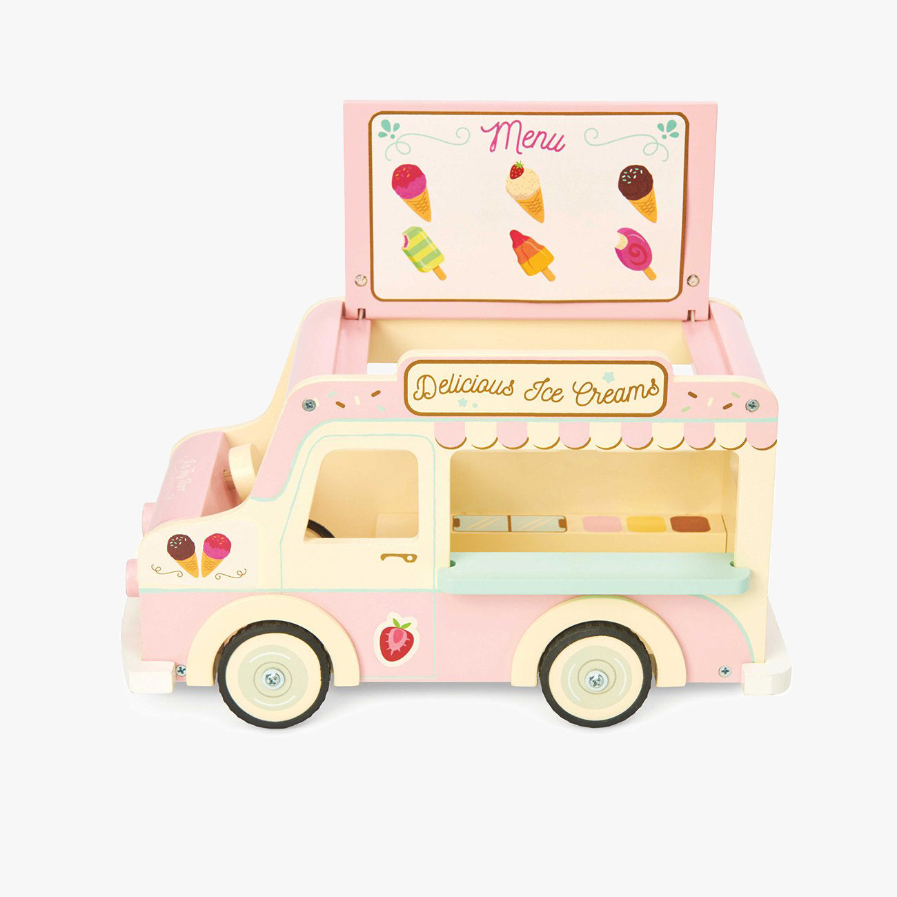 Masina de Inghetata de Jucarie Roz, Din Lemn, 3 Ani+, Le Toy Van