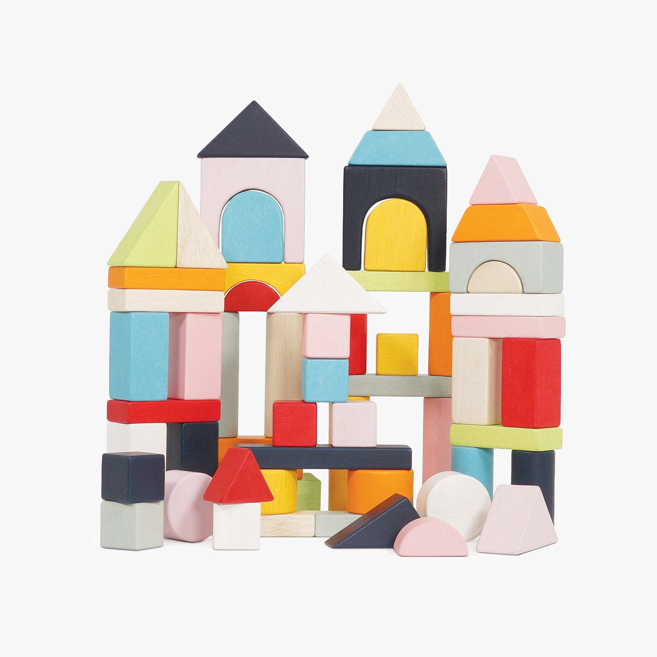 Cuburi de Construit cu Sacosa, 60 Piese, Din Lemn, 12 Luni+, Le Toy Van